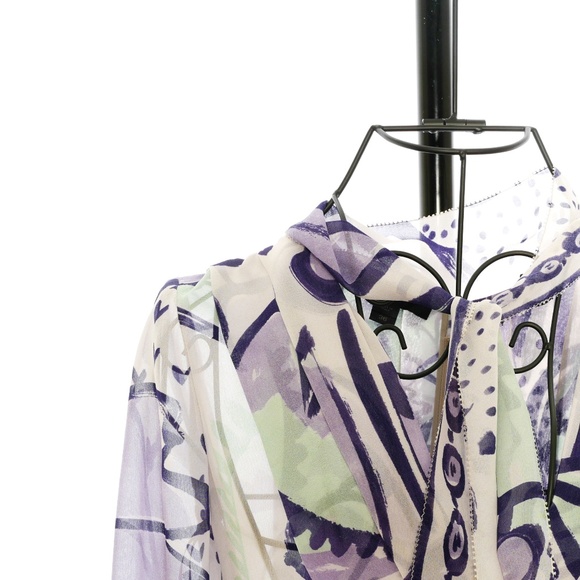 Burberry Floral Print Silk Smock Dress - Size 36 - Picture 7 of 8